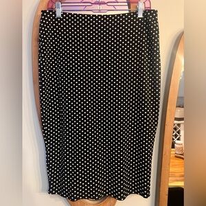 Vince Camuto Black and White Dotted Pencil Skirt